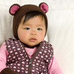 Free Child's Bear Knit Hat and Mittens Knitting Pattern