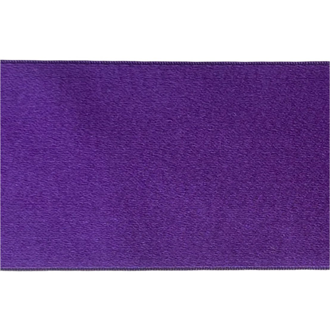 2" Luxurious Royal Purple Double-Faced Silk Satin Ribbon (Made in France)