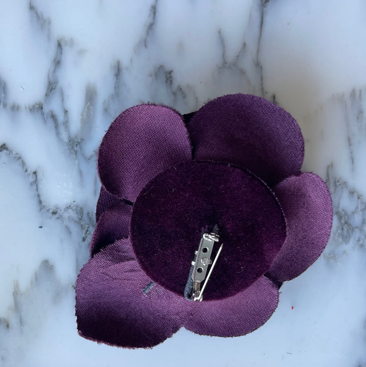 Parisian Wine Velvet Camellia Silk Flower (Made in USA)