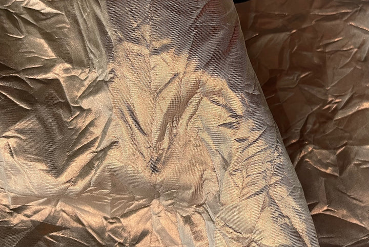 Mid-weight Crinkled Metallic Copper Rayon Blend (Made in Italy)