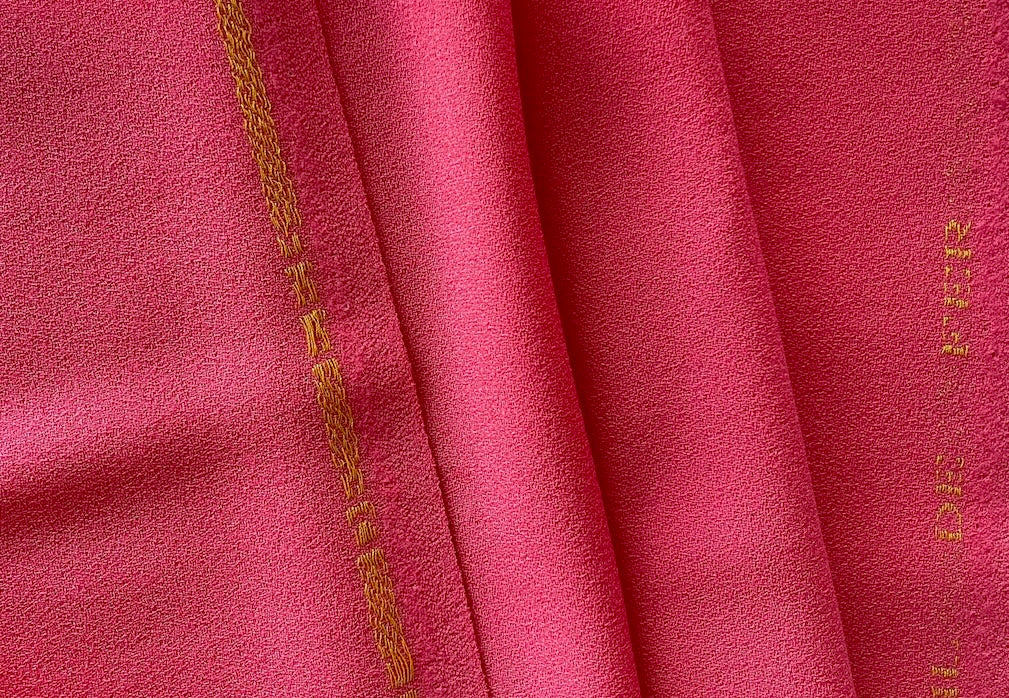 High-End Parisian Coral Selvedged Wool Crepe (Made in Italy)