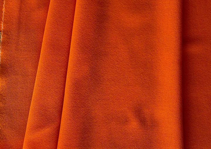 Lighter-Weight High-End Mandarin Orange Wool Crepe (Made in Italy)