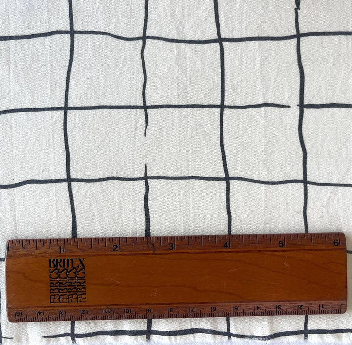 Hand-Drawn Natural Grid Cotton Poplin (Made in Japan)