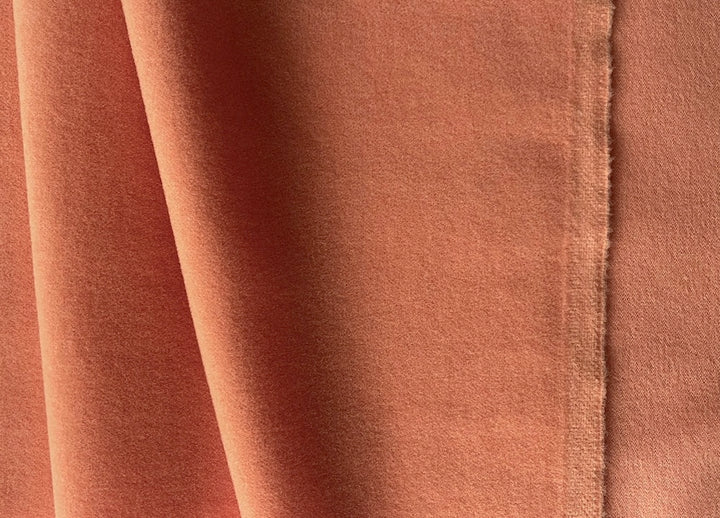 Lighter-Weight Ripe Cantalope Wool Melton Coating (Made in Italy)