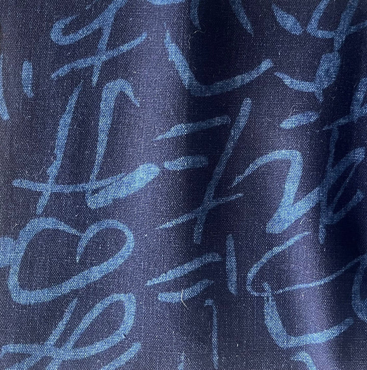 Calligraphy Traditional Tsutsugaki Indigo Cotton (Made in Japan)