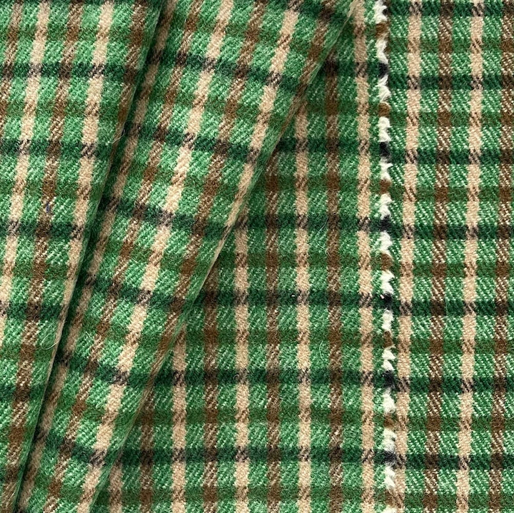 Gucci Verdant Plaid Double-Faced Wool Melton Coating (Made in Italy)