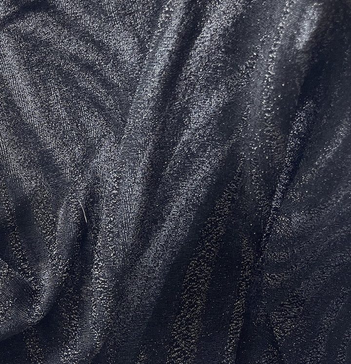 Semi-Sheer Tone-on-Tone Metallic Onyx Tiger Polyester Knit (Made in Italy)