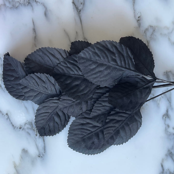 Chic Soot Black Silk Leaves (Made in USA)