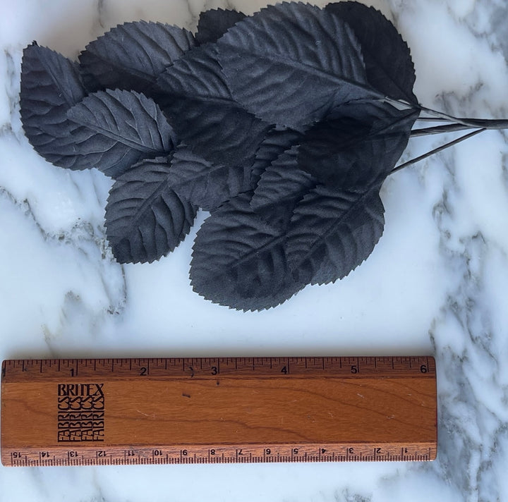 Chic Soot Black Silk Leaves (Made in USA)