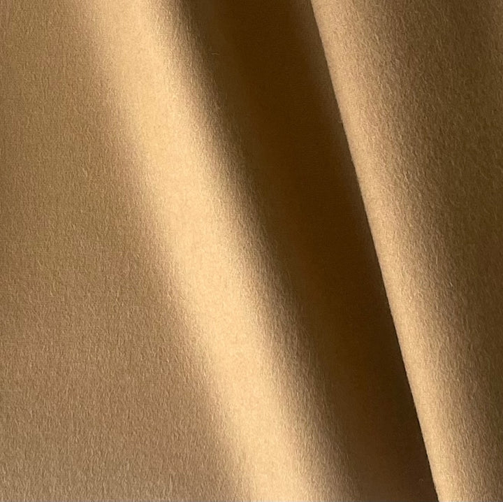 Lanificio Colombo Deep Camel Wool & Cashmere Melton Coating (Made in Italy)