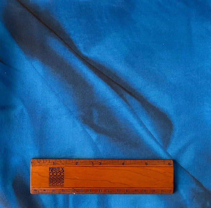 Swooping Abstract Cobalt & Coal Silk Satin Charmeuse (Made in Italy)