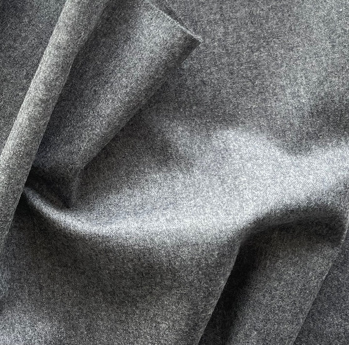 Vitale Barberia Cononico Lighter-Weight Moonwalk Grey Selvedged Wool Flannel (Made in Italy)