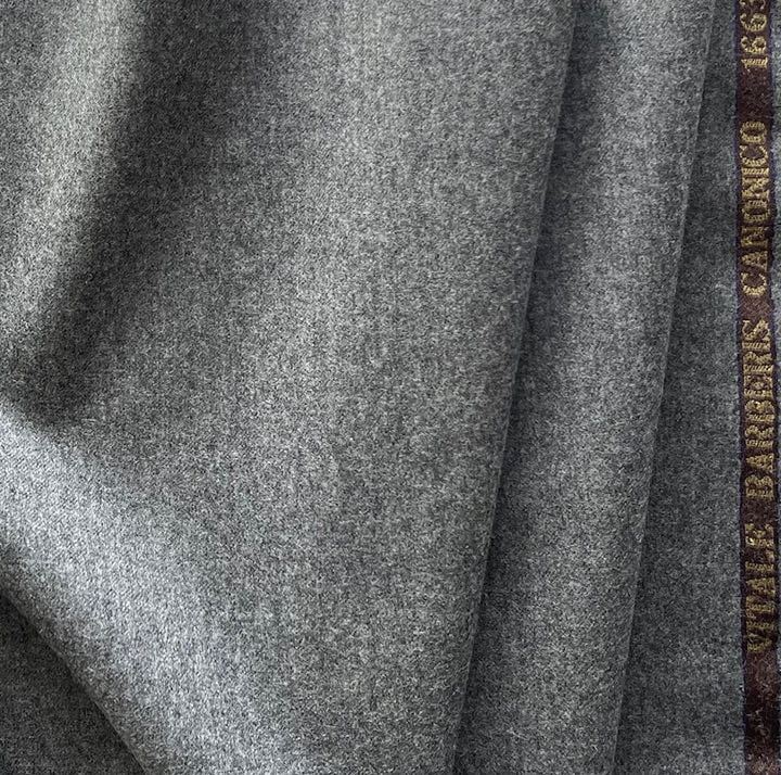 Vitale Barberia Cononico Lighter-Weight Moonwalk Grey Selvedged Wool Flannel (Made in Italy)