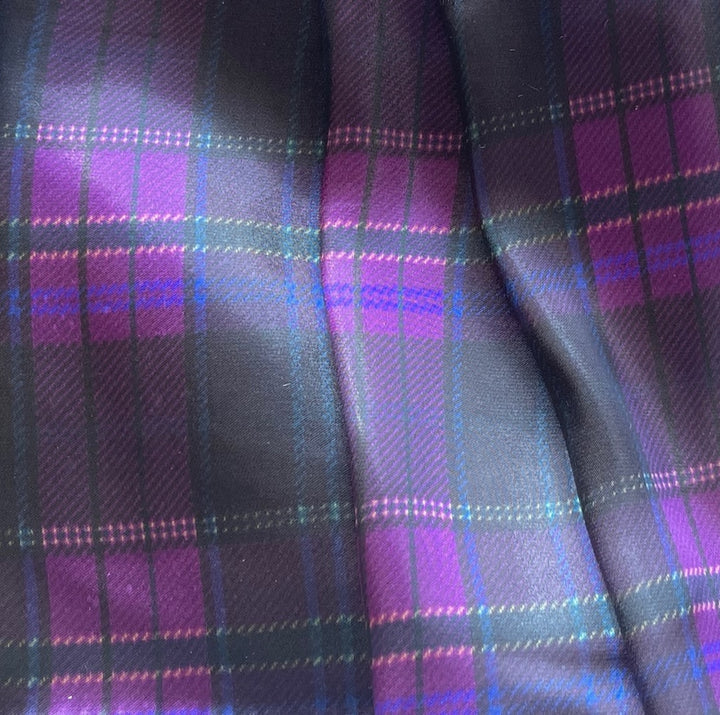 Ralph Lauren Plummy Plaid Silk Blend Charmeuse (Made in Italy)