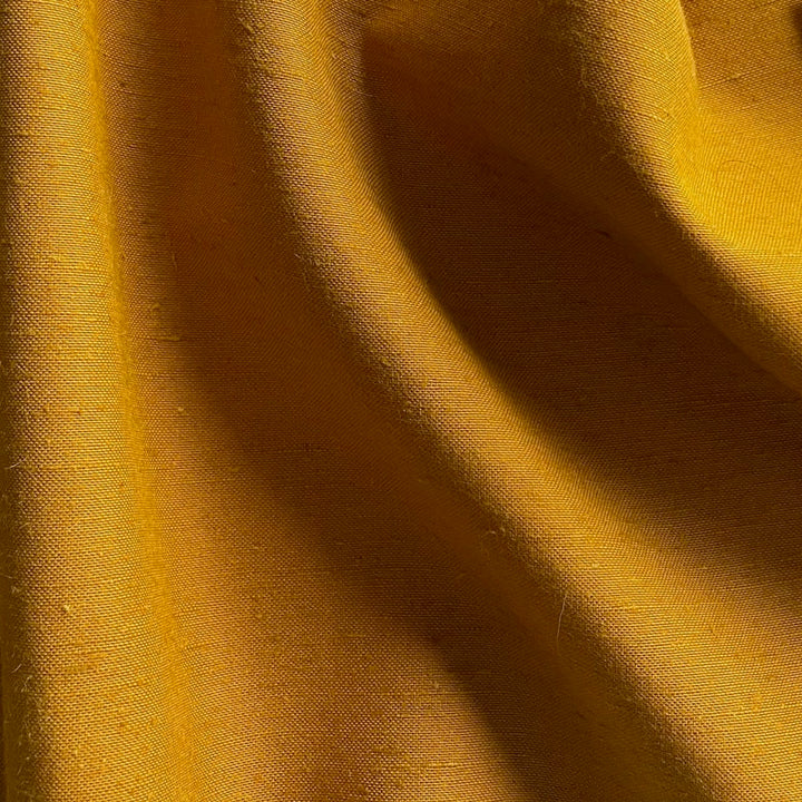 Designer Heavier Weight Spiced Curry Silk & Linen Blend (Made in Italy)