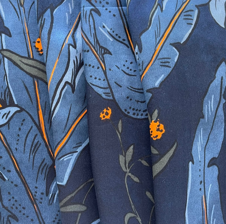 Midnight Marigold Silk Satin Charmeuse (Made in Italy)