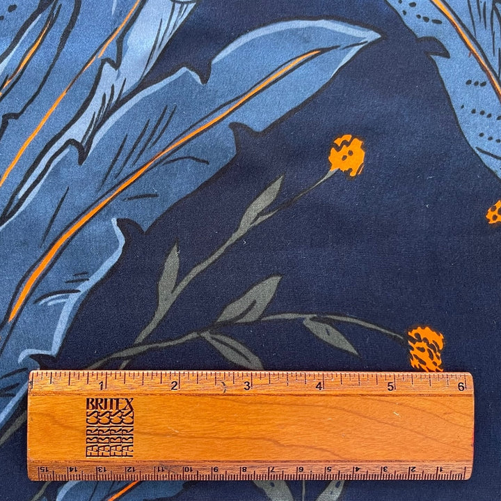 Midnight Marigold Silk Satin Charmeuse (Made in Italy)