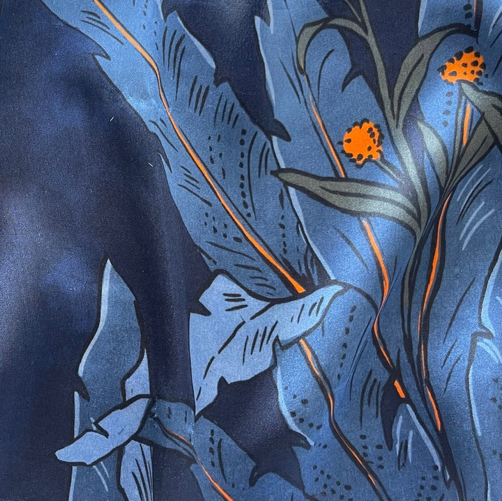 Midnight Marigold Silk Satin Charmeuse (Made in Italy)