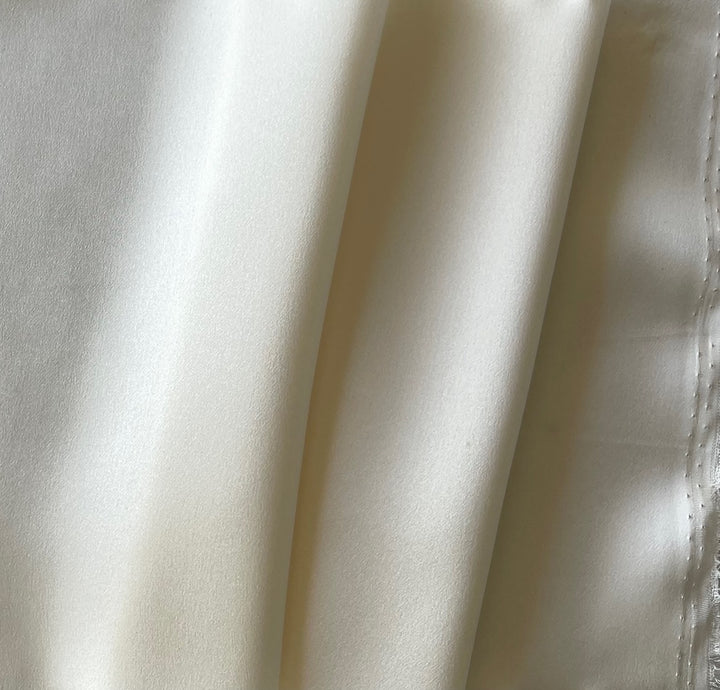 Pale Buttercream Silk Satin Charmeuse (Made in Italy)