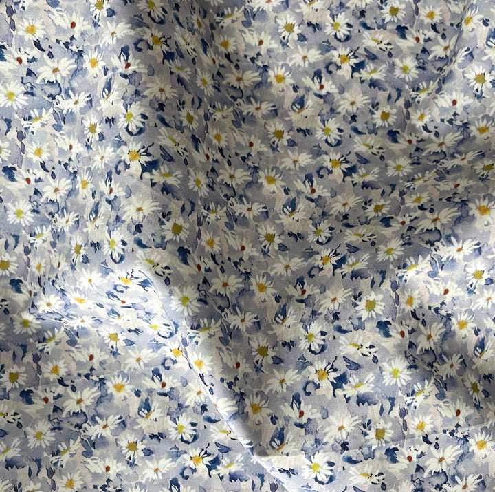 Maisie Daisy Blue Liberty of London Cotton Poplin (Made in Italy)