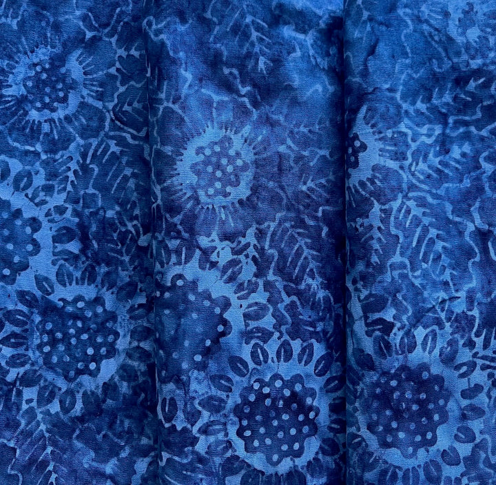 Thalo Blue Bouquet Cotton Batik (Made in Indonesia)