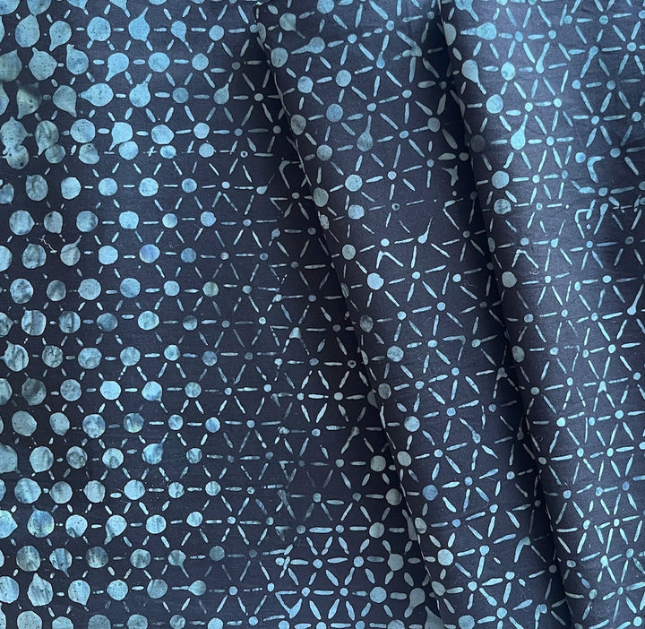 Smoky Teal Molecules Cotton Batik (Made in Indonesia)