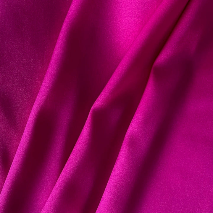 Extroverted Hot Pink Gleaming Stretch Silk Satin Charmeuse (Made in Italy)