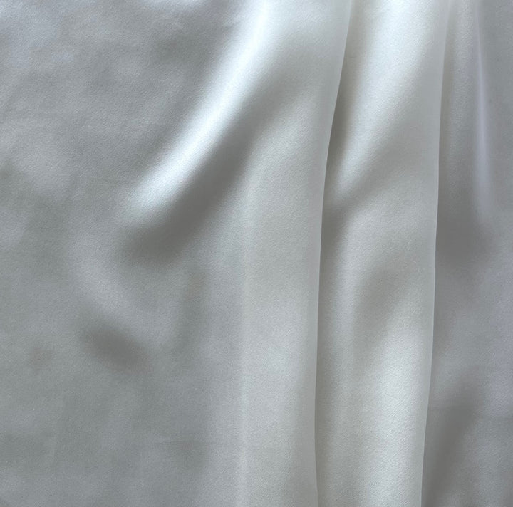 Snow Drift Silk Satin Charmeuse (Made in Italy)