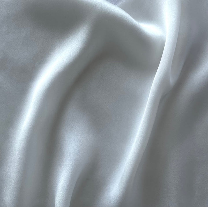 Snow Drift Silk Satin Charmeuse (Made in Italy)
