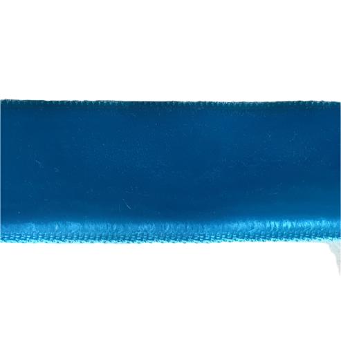 Kingfisher Blue Nylon Velvet Ribbon (Made in England)