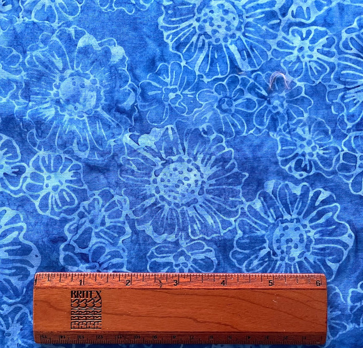 Sunflowers Royal Blue Cotton Batik (Made in Indonesia)