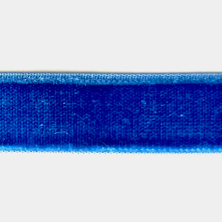 Limoges Blue Nylon Velvet Ribbon (Made in Czechoslovakia)