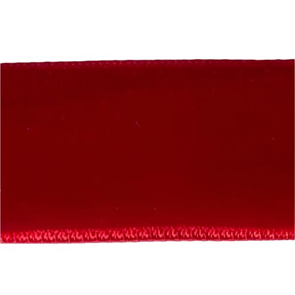 7/8" Double-Faced Xmas Red Nylon Velvet Ribbon (Made in Japan)