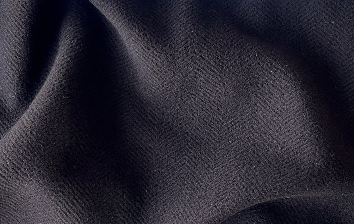 Agnona Cool Umber Herringbone Twill Melton Wool Coating (Made in Italy)
