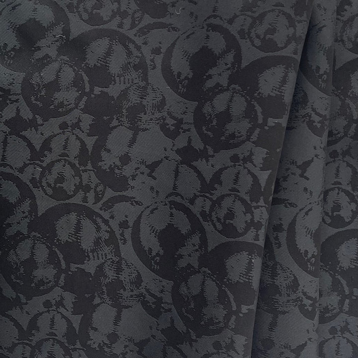 Abstract Ocular Onyx Rayon Viscose Blend Satin Jacquard (Made in Korea)