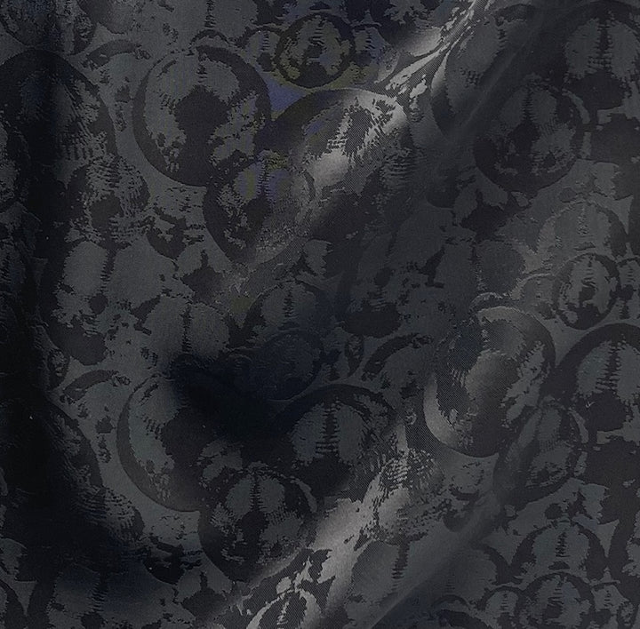 Abstract Ocular Onyx Rayon Viscose Blend Satin Jacquard (Made in Korea)