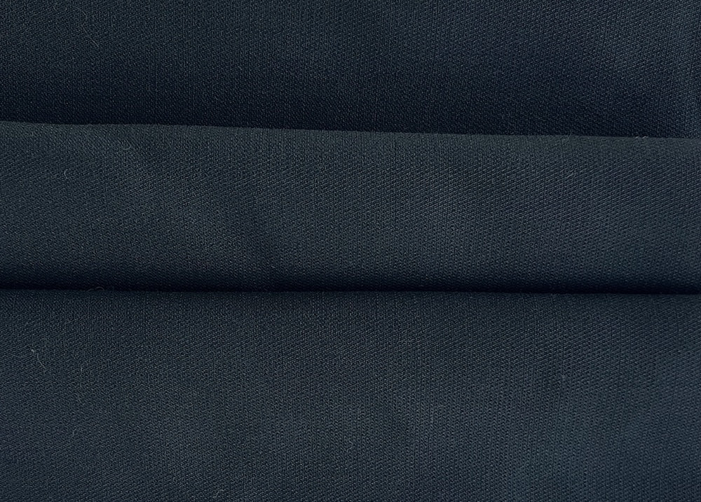 Mid-Weight Soft Ash Black Wool Tricotine Bland (Made in USA)