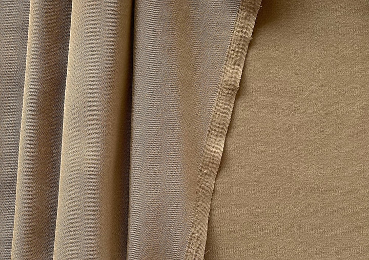 Mid-Weight Cameled Khaki Wool Twill (Made in Italy)