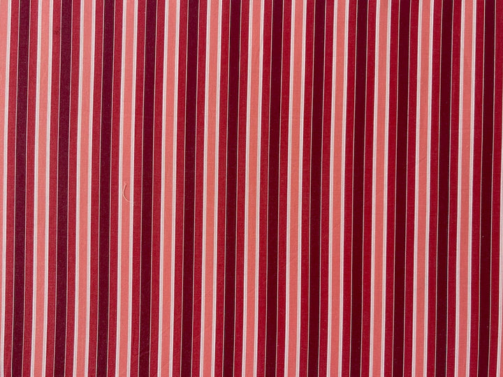 Kiton Garnet Peach Melba Striped 2-Ply Cotton Shirting (Made in Italy)