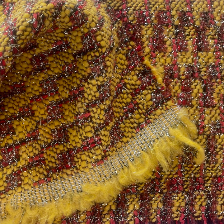 Mid-Weight Silvered Dandelion Wool Blend Bouclé (Made in Italy)