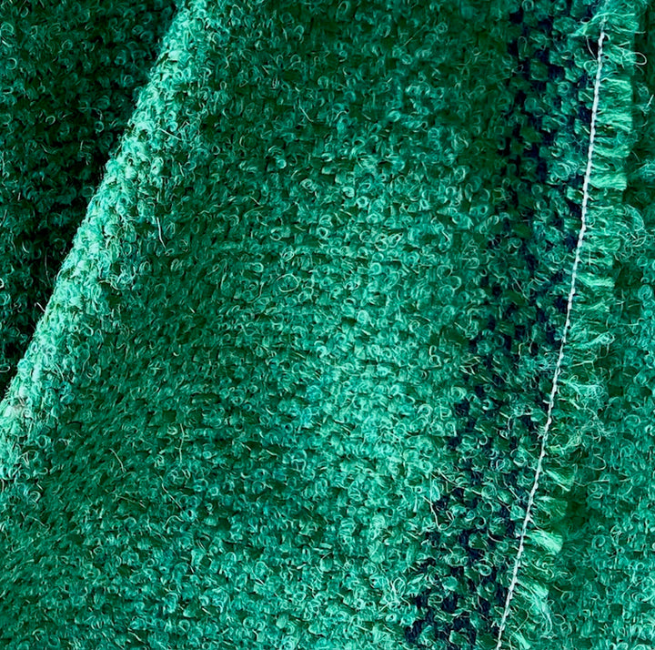 Mid-Weight Lush Emerald Green Mohair Blend Bouclé (Made in Spain)