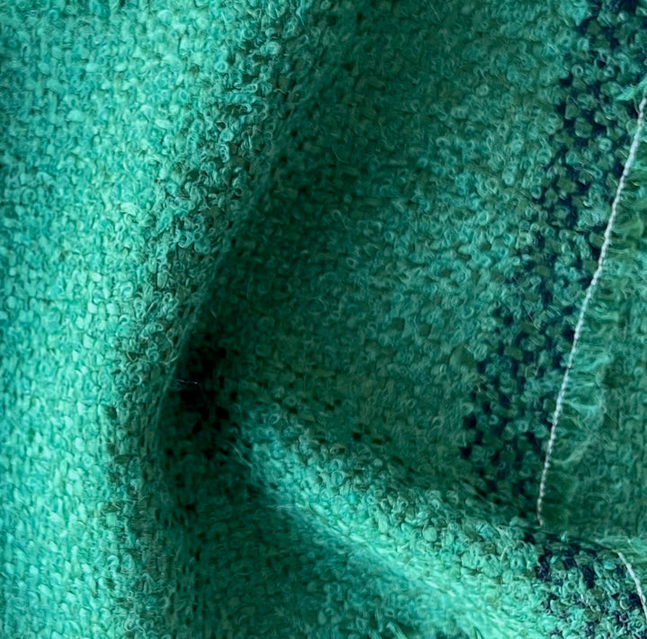 Mid-Weight Lush Emerald Green Mohair Blend Bouclé (Made in Spain)