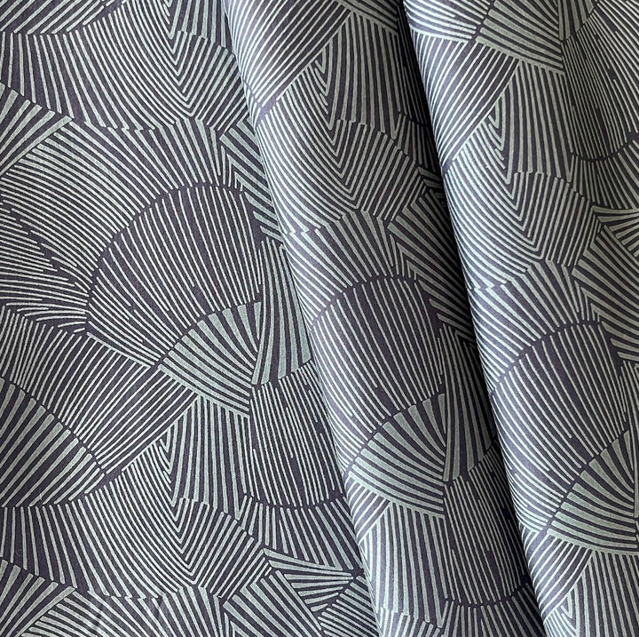 Folded Ginkgo Leaves Silk Habutai (Made in Italy)