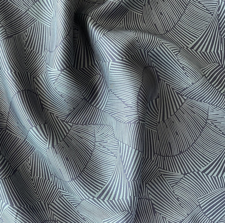Folded Ginkgo Leaves Silk Habutai (Made in Italy)
