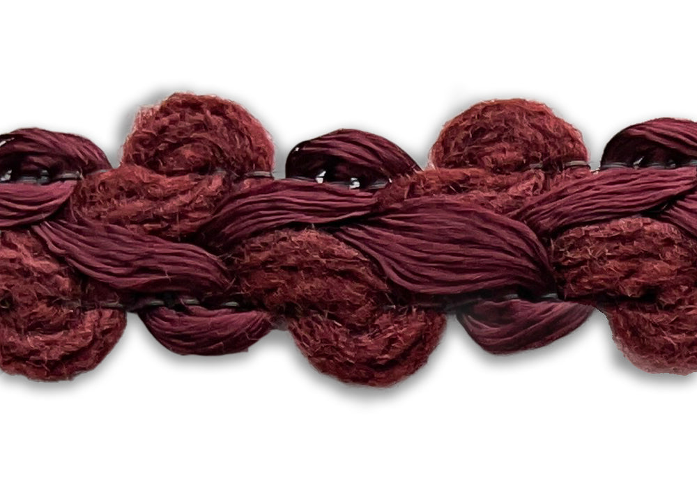 3/4" Mulled Burgundy Braided Trim (Made in France)