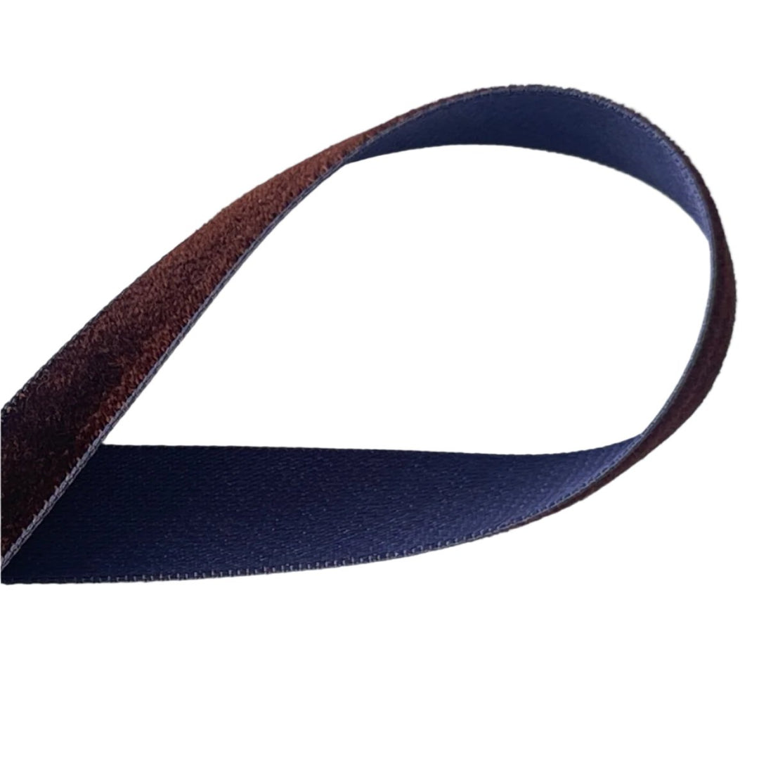1/2" Double-Faced Chocolate Velvet & Royal Purple Satin Ribbon (Made in Japan)