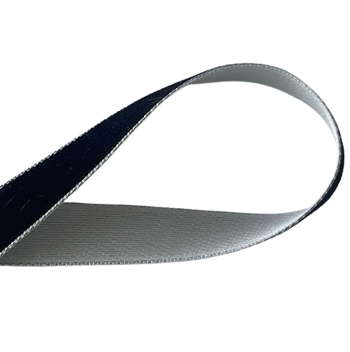1/2" Double-Faced Black Velvet & Silver Satin Ribbon (Made in Japan)