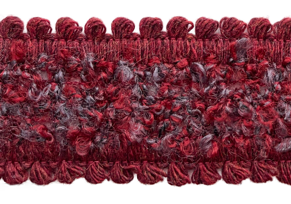 2" Berried Italian Plum Wool Blend Bouclé Trim (Made in France)