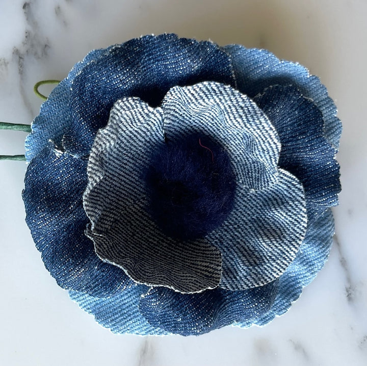 Denim & Indigo Center Flower (Made in USA)