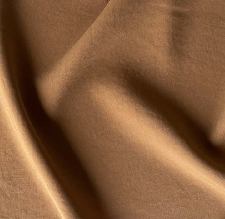 Mid-Weight Bronzed Curry Stretch Polyester (Made in Japan)